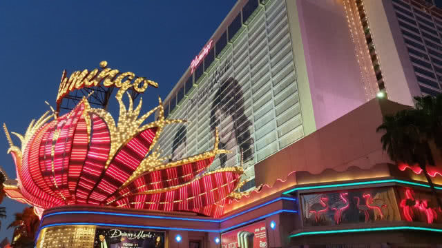 Flamingo Hotel at night