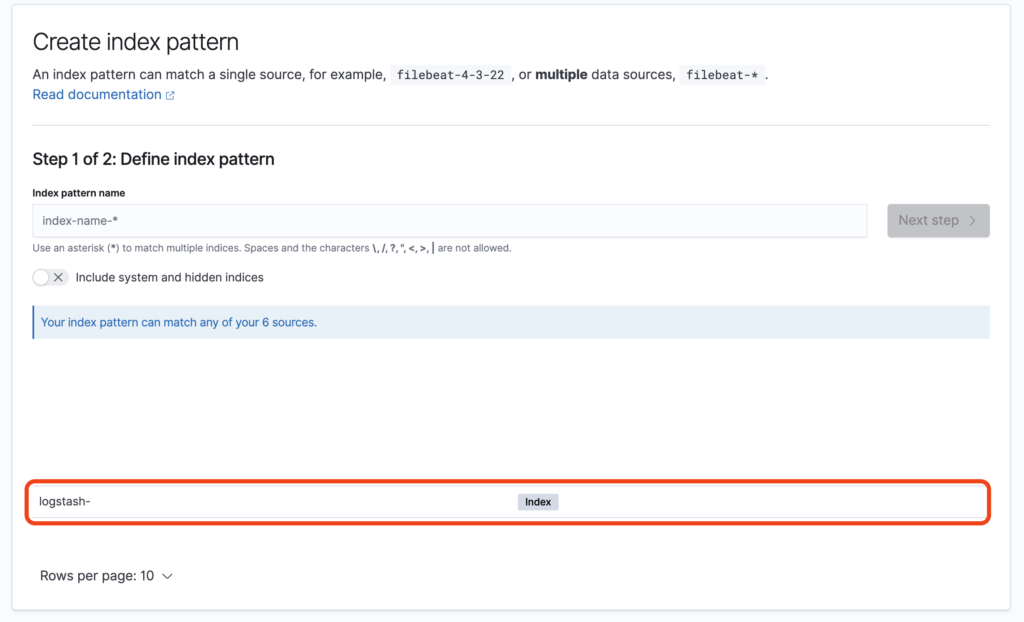 Find the index pattern in the Stack Management > Index Patterns pane