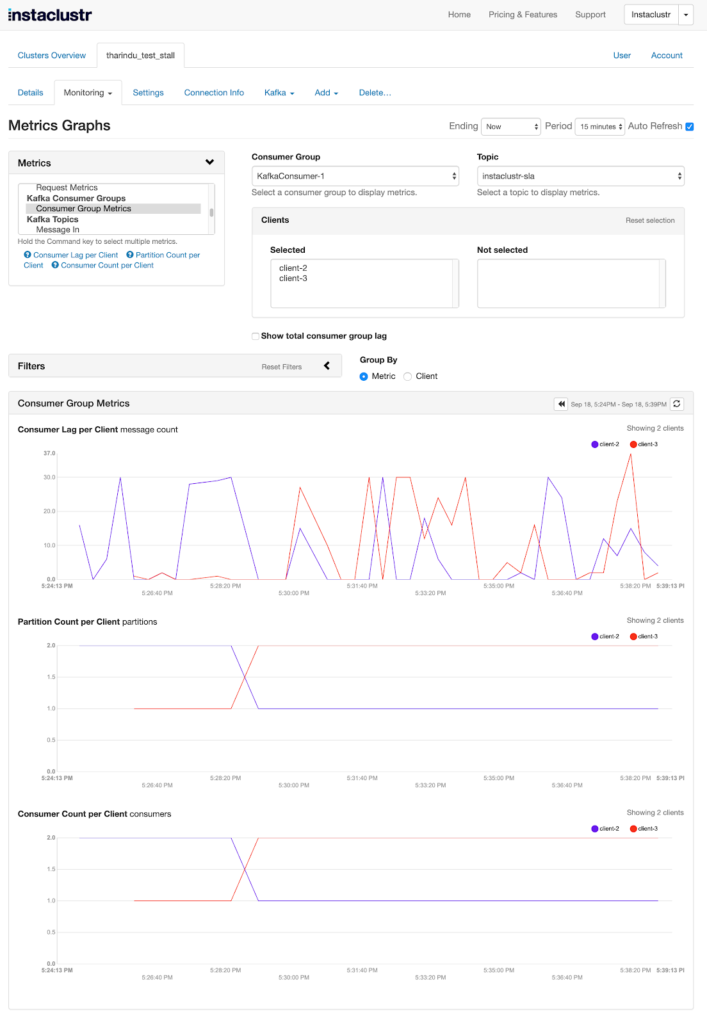 Consumer Group Metrics - Metrics Graphs