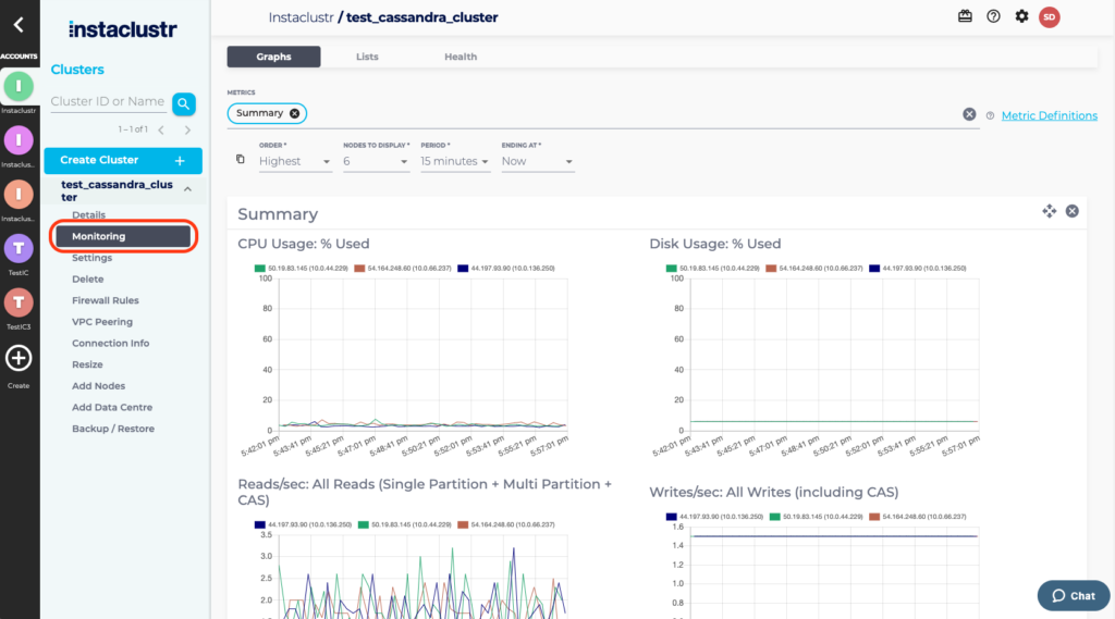 Screenshot of Monitoring Tab Location