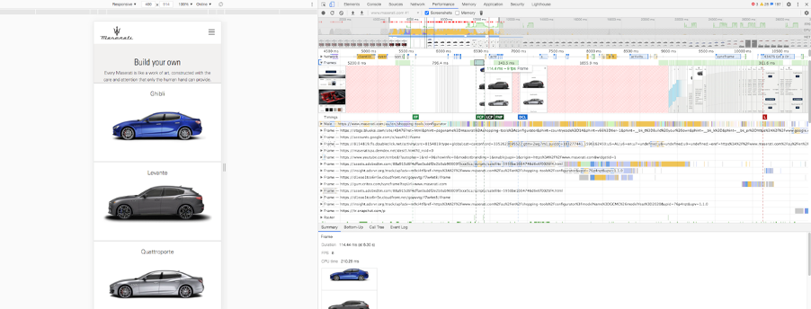 Google Chrome's developer node tool in action