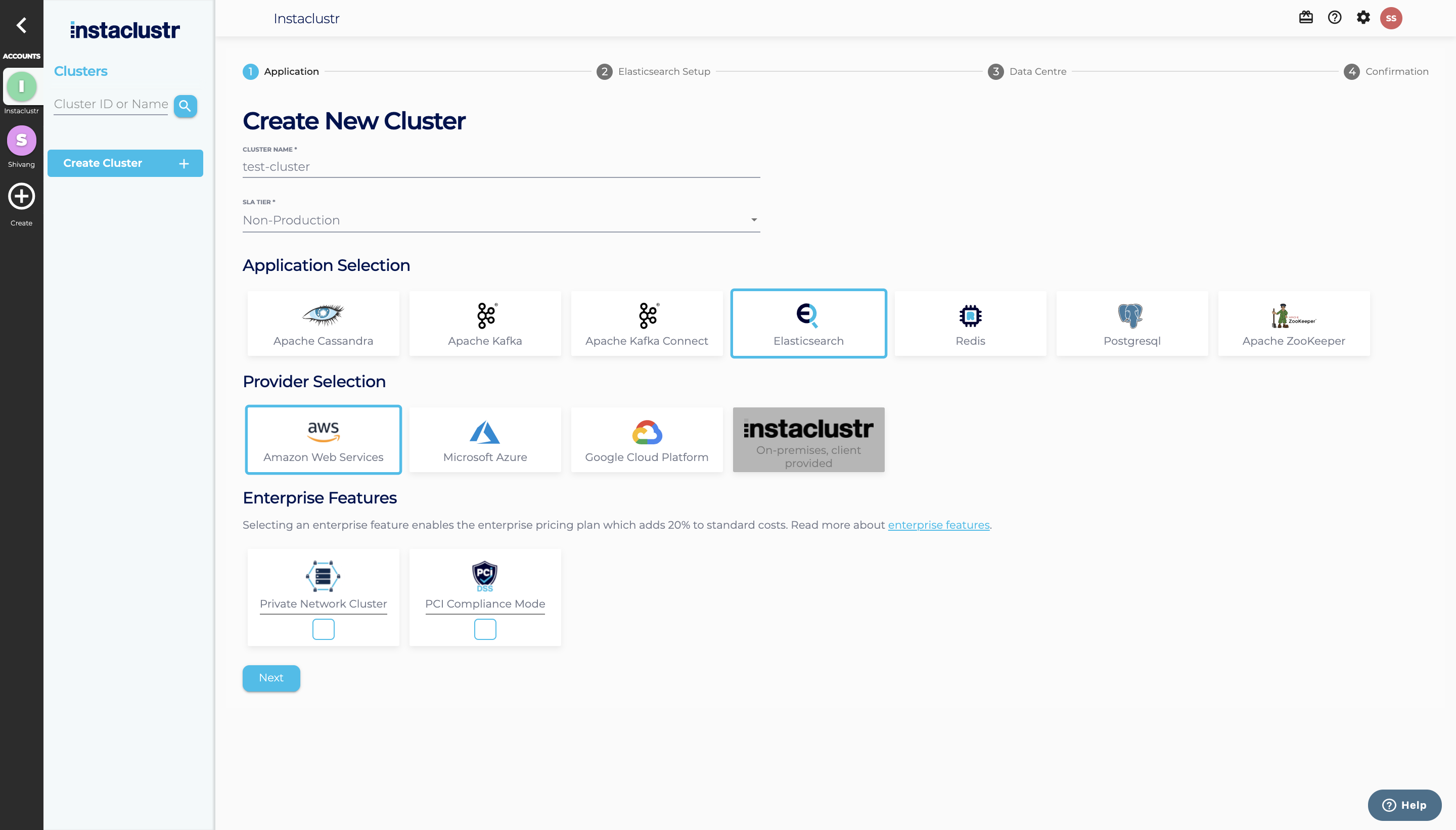 Screenshot: Elasticsearch Application