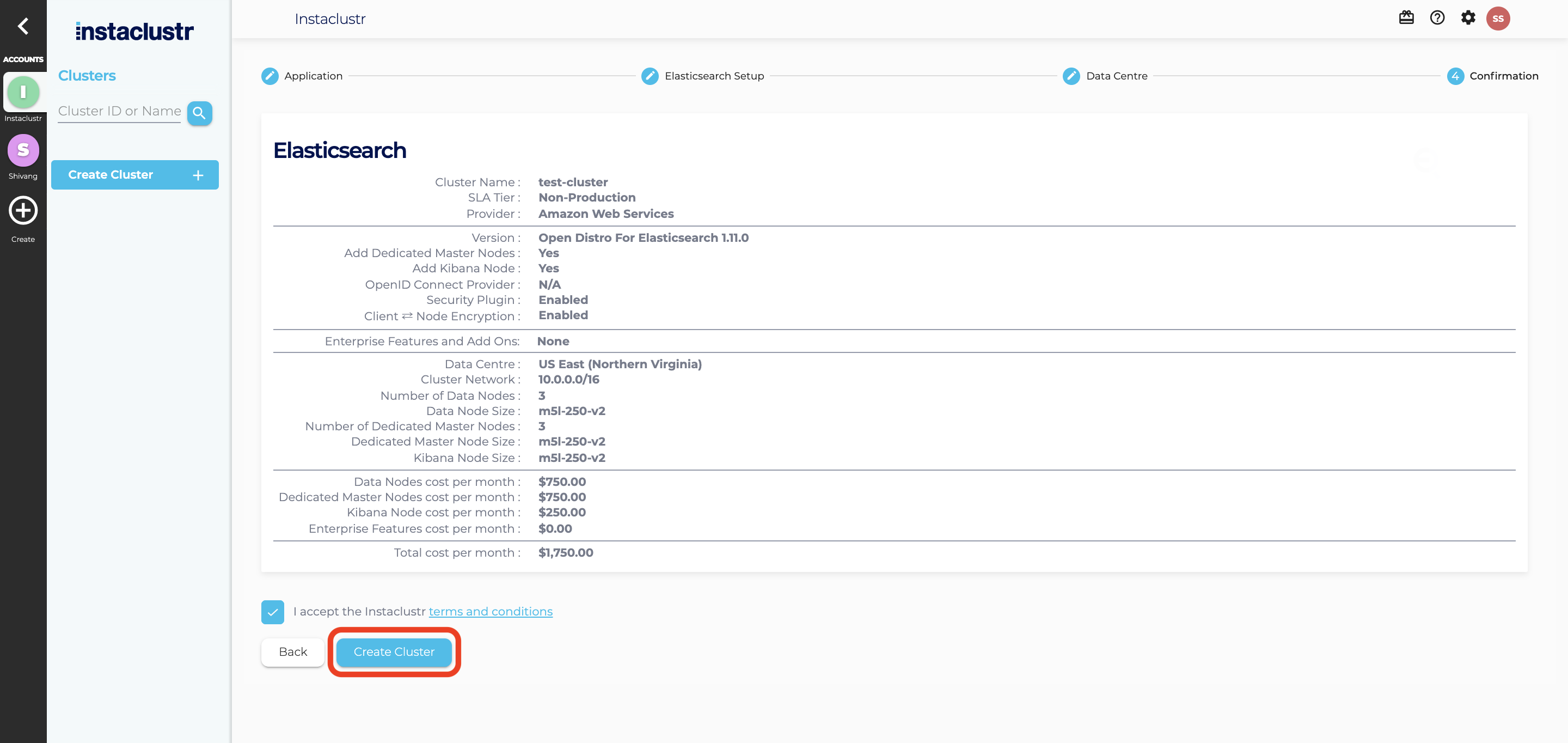 Screenshot: Elasticsearch Confirmation