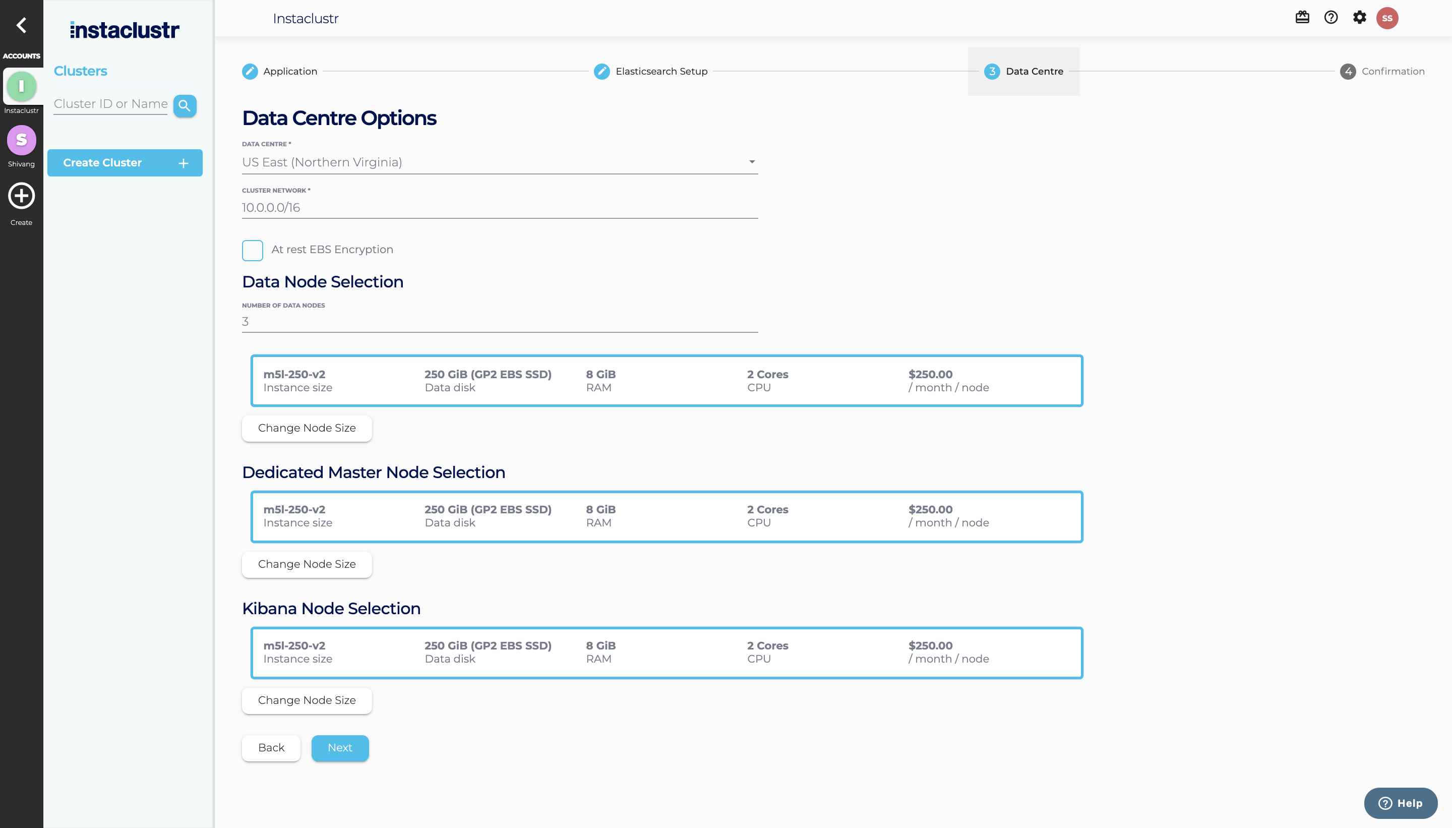 Screenshot: Elasticsearch Data Centre