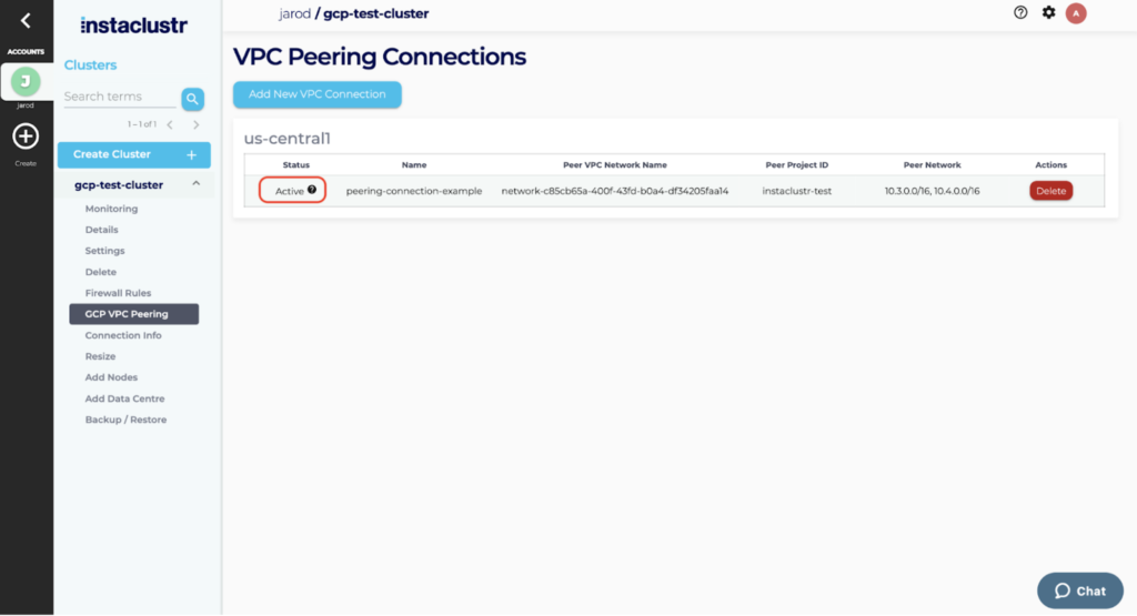 Peering connections