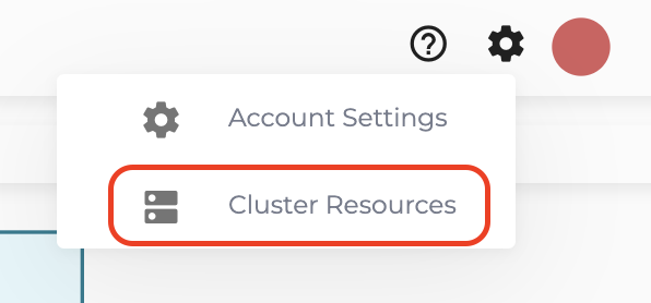 Select the cluster resources button.