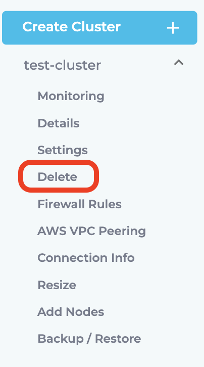Select the button to go to the Delete Tab.