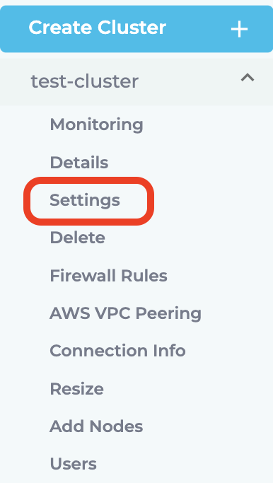 Select the button to go to the Settings Tab.