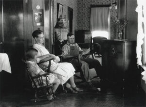 1930’s farm family listening to their radio (Source: Shutterstock)