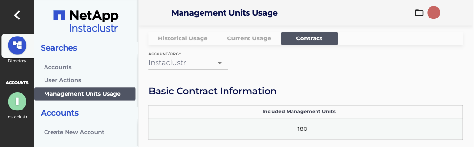 Select the contracts tab to see your billing information
