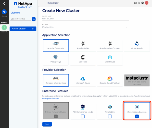 Zero Inbound Access - Instaclustr