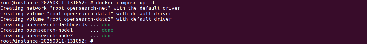 Docker Opensearch tutorial terminal screenshot