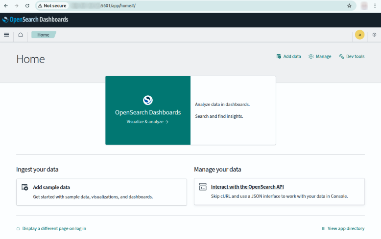 Docker Opensearch tutorial localhost screenshot