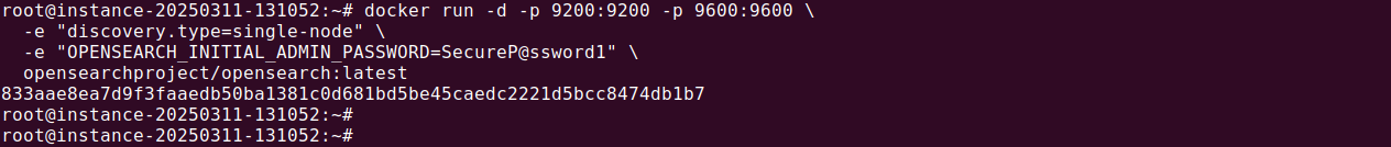Docker Opensearch tutorial terminal screenshot