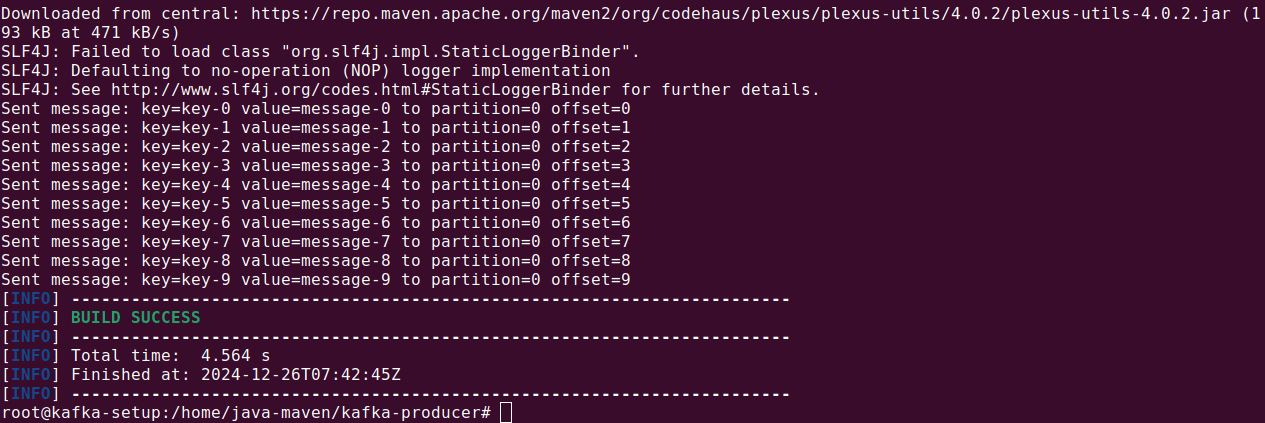 Kafka API tutorial screenshot
