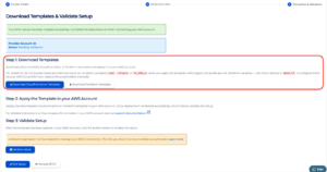 Templates & Validation - BYOC set up - Step 1