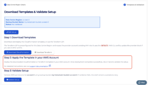 Apply the cloudformation template in the matching AWS account and region