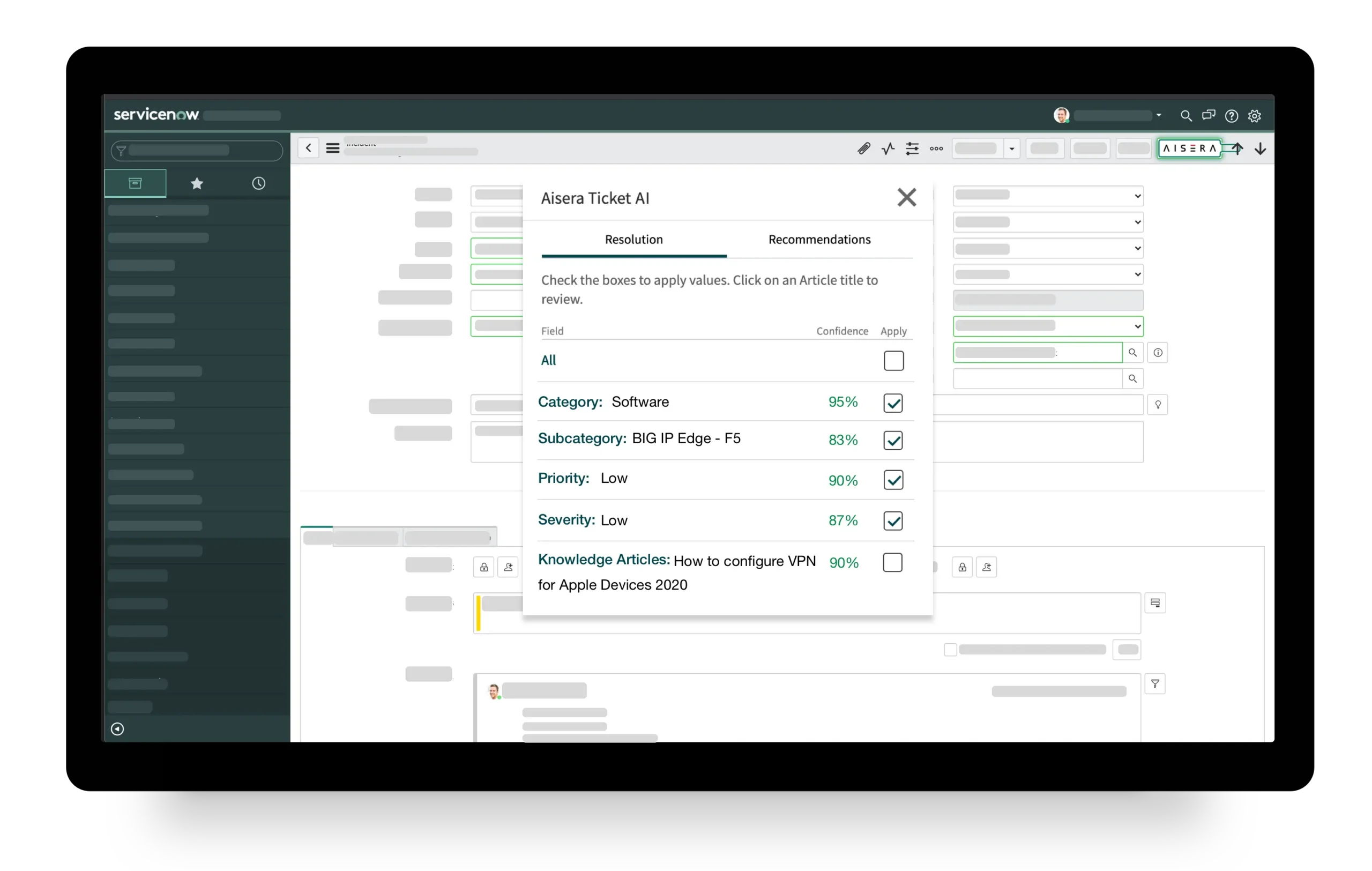 Aisera screenshot