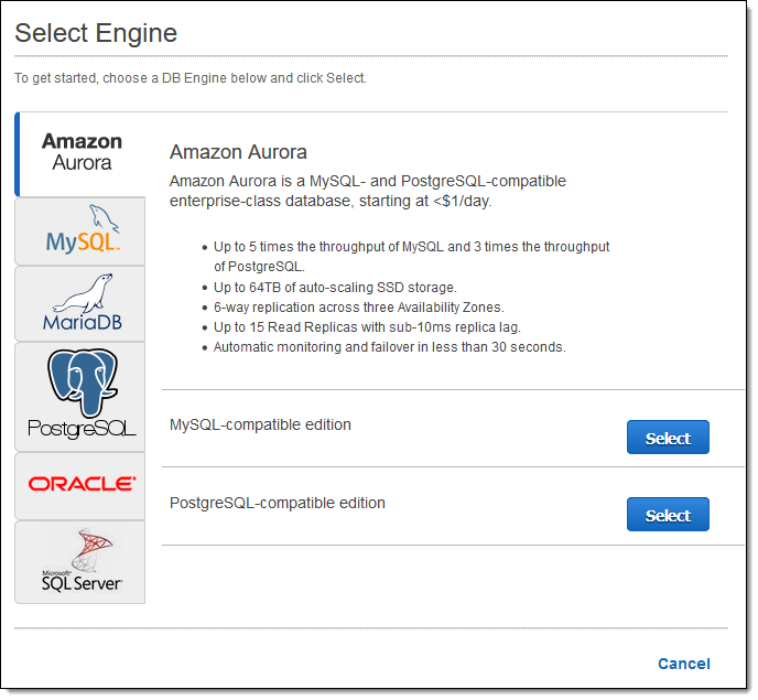 Amazon Aurora screenshot