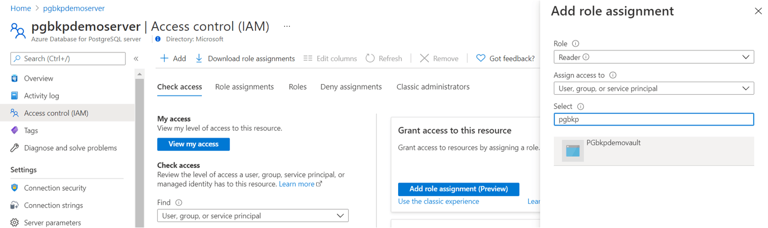 Azure Database for PostgreSQL screenshot