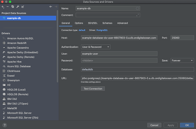DigitalOcean Managed PostgreSQL screenshot