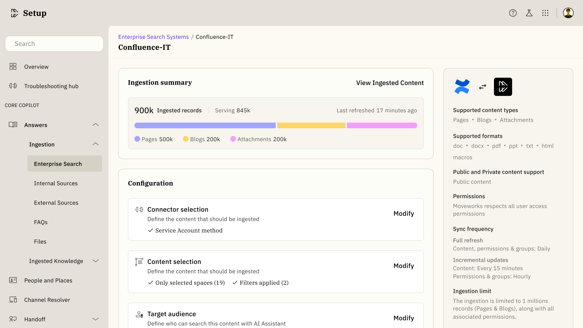 Moveworks Enterprise Search screenshot