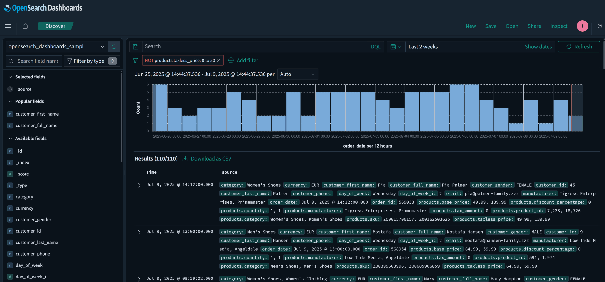 OpenSearch Discover tool walkthrough image