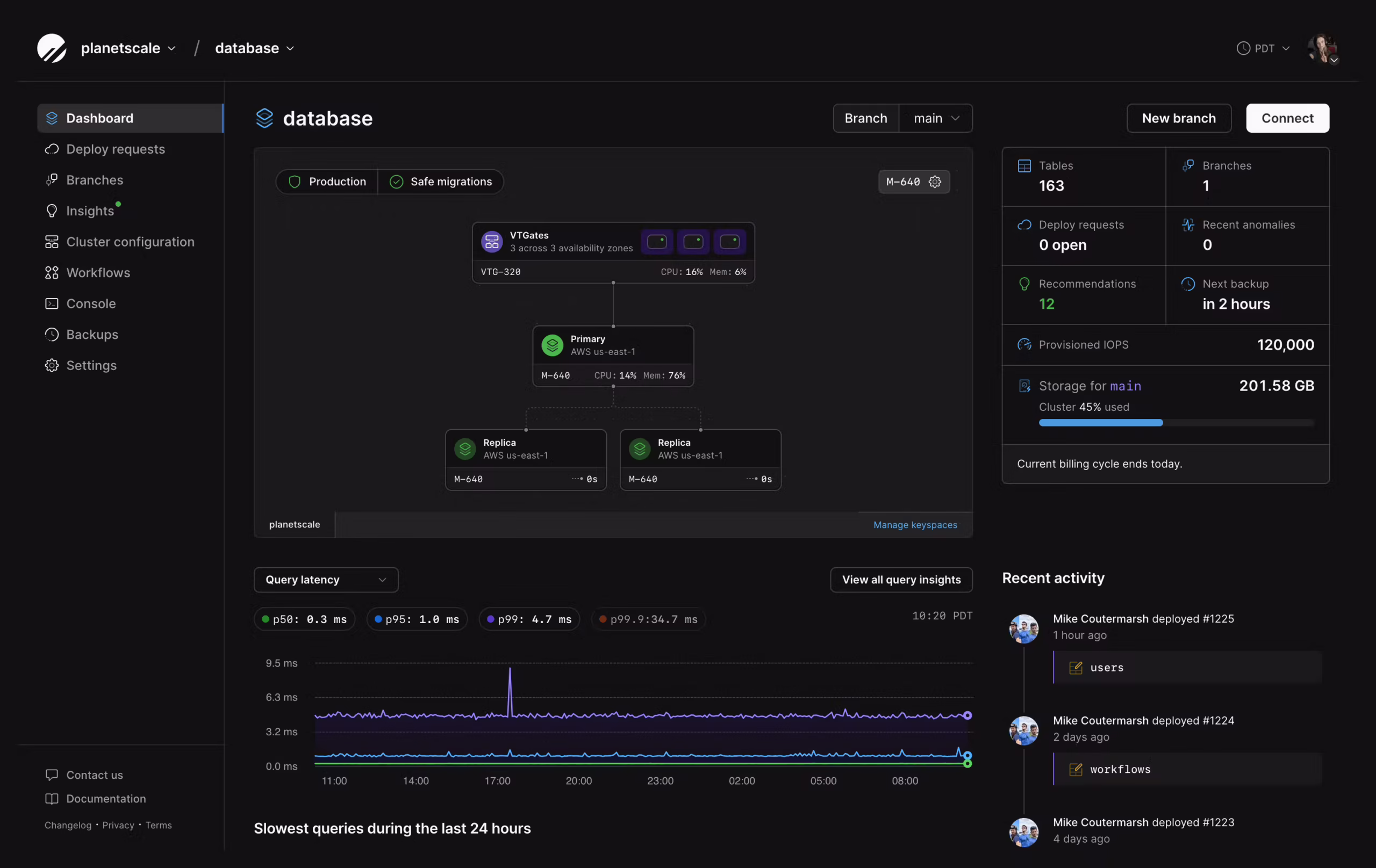 PlanetScale Postgres screenshot