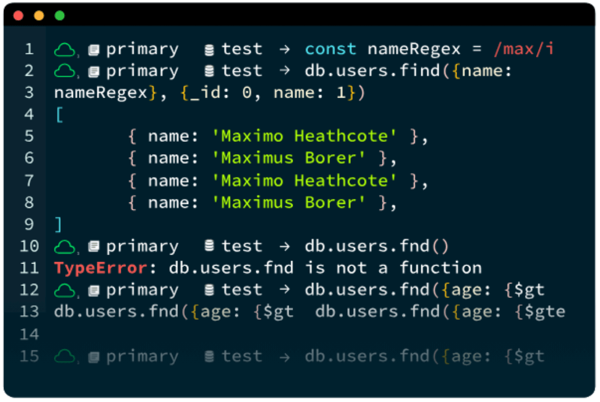 MongoDB screenshot